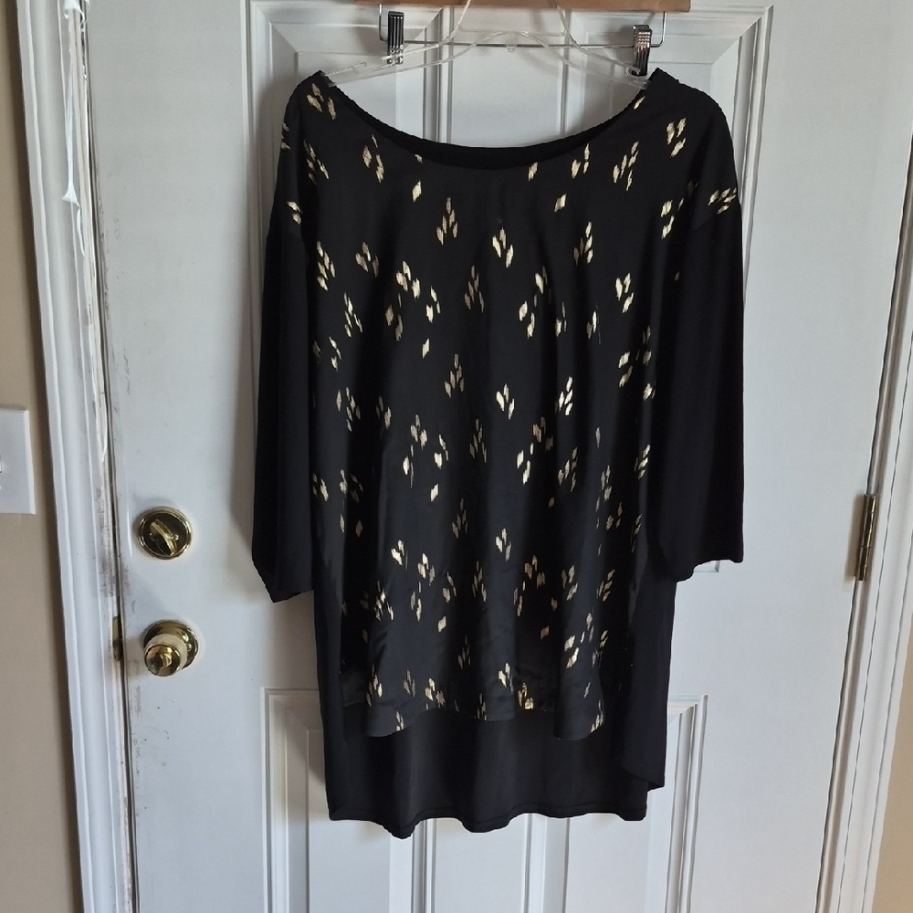 Cato Black Tunic with Gold Metallic Accents